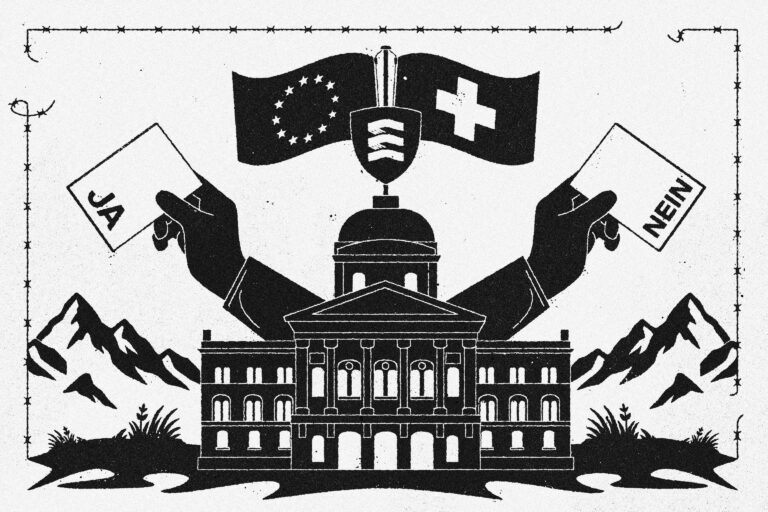 Illustration Bundeshaus Frontex Abstimmung Schweiz