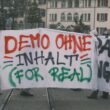 Bei der inhaltslosen Demonstration in Bern scheint es fast so, als wolle man die eigenen Argumente der Bevölkerung gar nicht näher bringen findet Lamm-Redaktor*in Noctua Rosa Moser. (Bild: Kritisches Fotografiekollektiv)